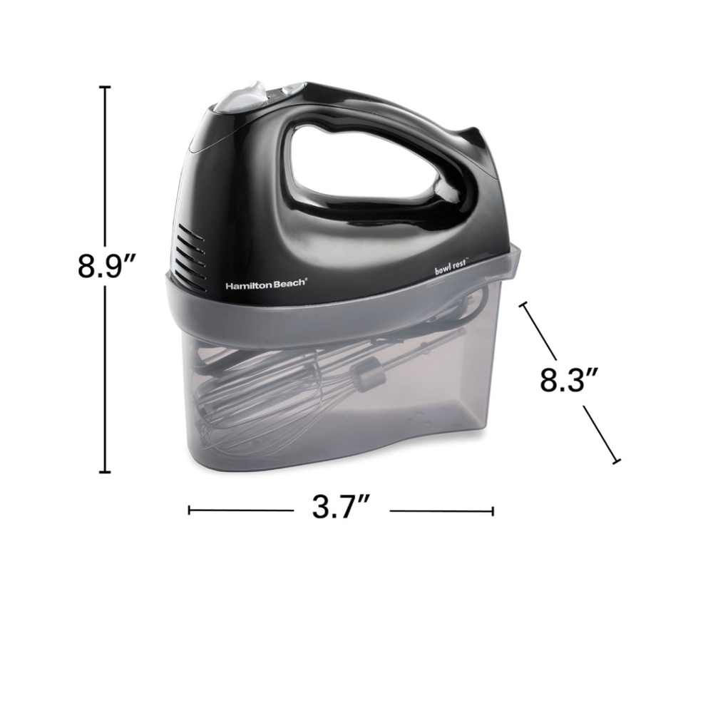 Hamilton Beach 6-Speed Hand Mixer w/Whisk Beaters & Snap-On Storage Case NIB* - Picture 3 of 8